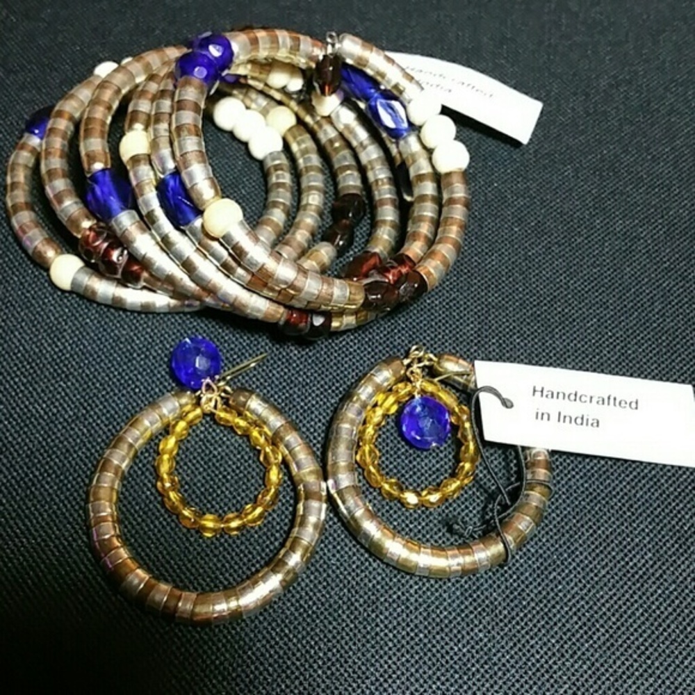 NWT Artisan Made XL Bracelet & Earrings